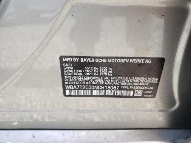 2022 BMW 740 I - WBA7T2C00NCH18067
