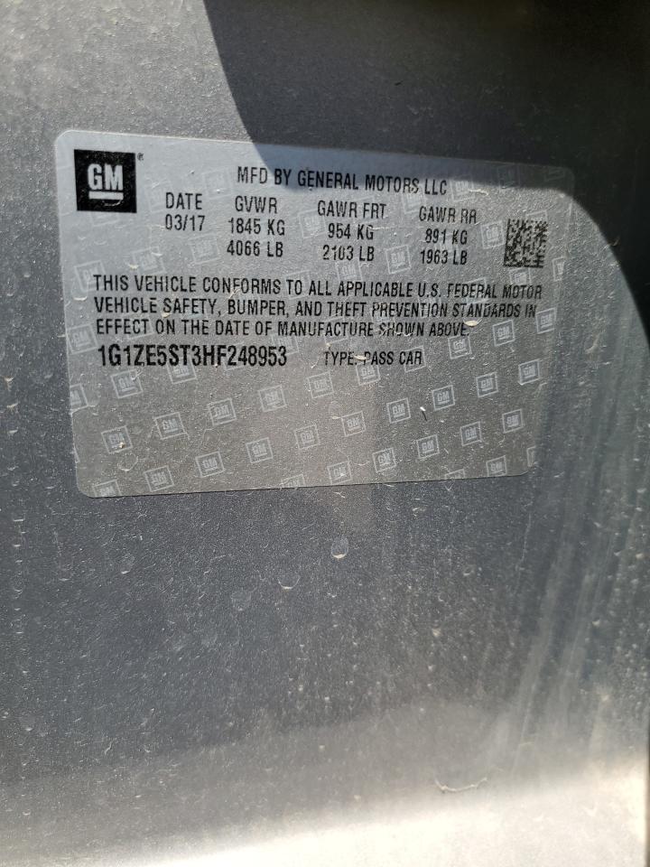1G1ZE5ST3HF248953 CHEVROLET MALIBU 2017