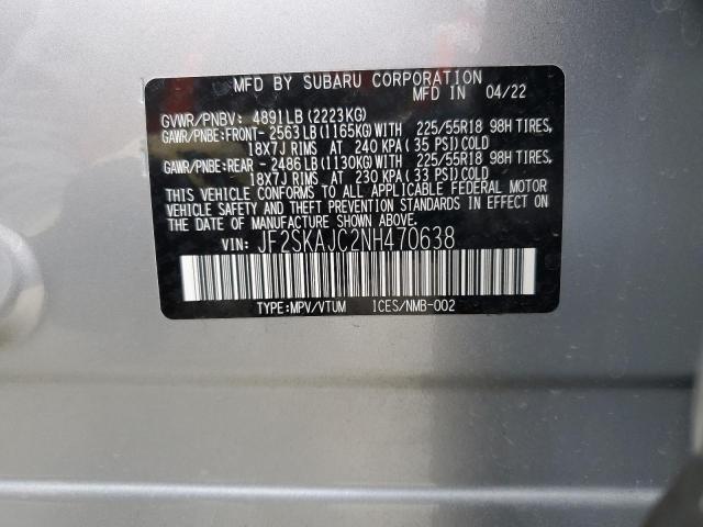 JF2SKAJC2NH470638 Subaru Forester Sport