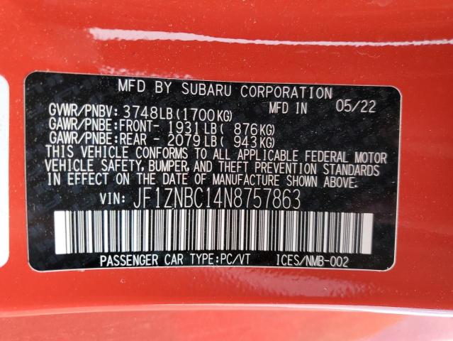 2022 TOYOTA GR 86 JF1ZNBC14N8757863