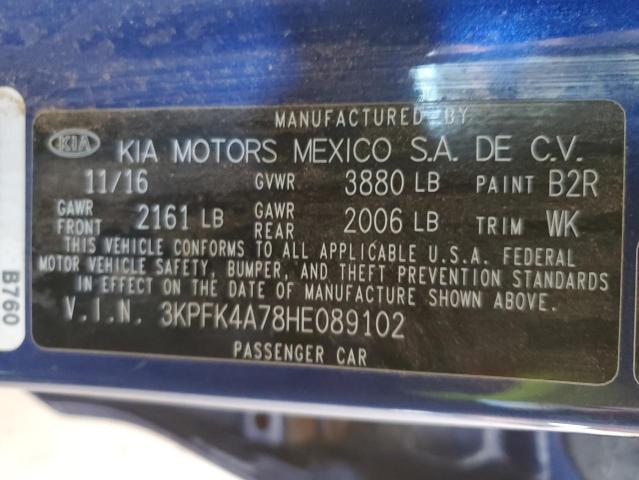 3KPFK4A78HE089102 KIA FORTE LX