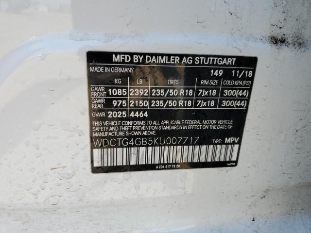 WDCTG4GB5KU007717 Mercedes-Benz Gla 250 4matic