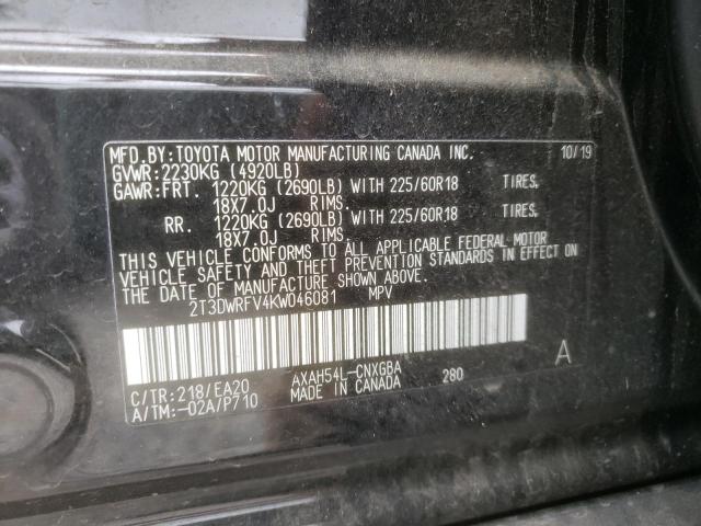 2T3DWRFV4KW046081 Toyota Rav4 Limited