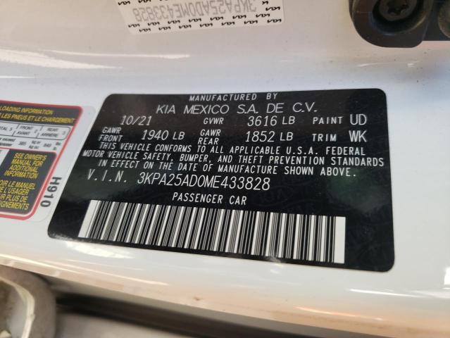 3KPA25AD0ME433828 KIA RIO S