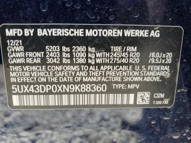 5UX43DP0XN9K88360 2022 BMW X3, photo no. 14