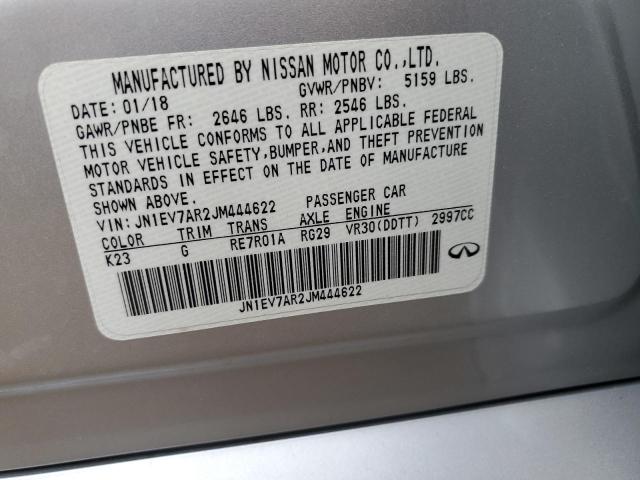 JN1EV7AR2JM444622 Infiniti Q50 LUXE
