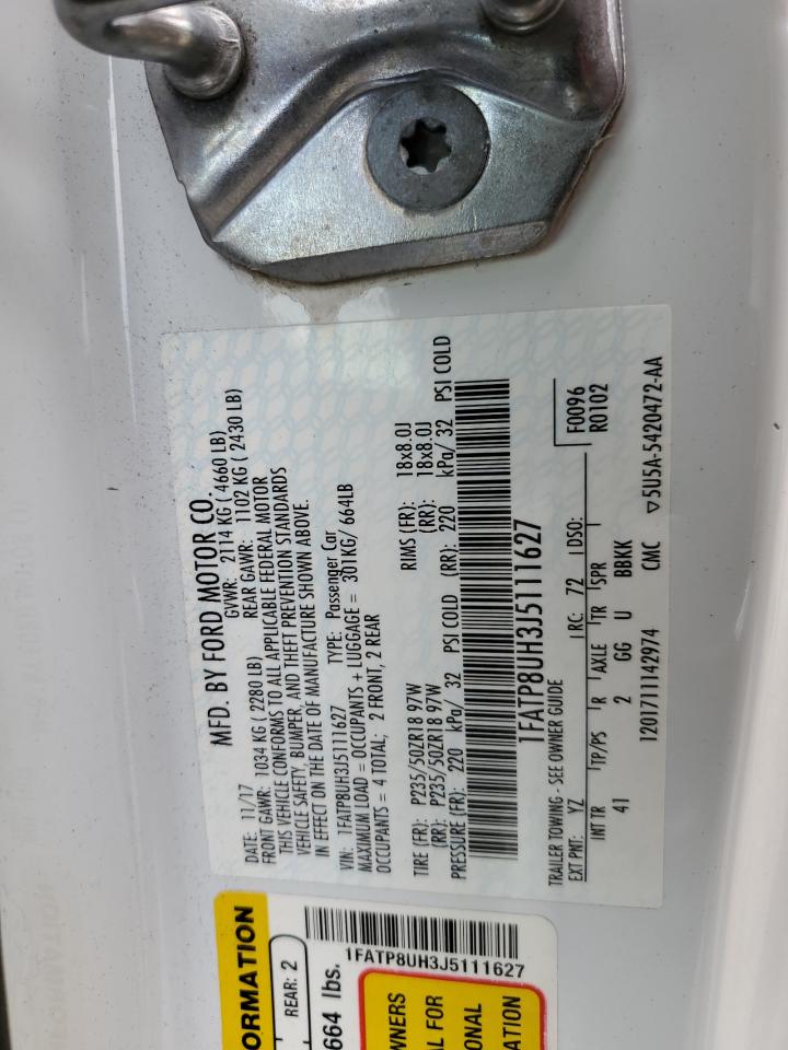 1FATP8UH3J5111627 FORD ALL Models 2018
