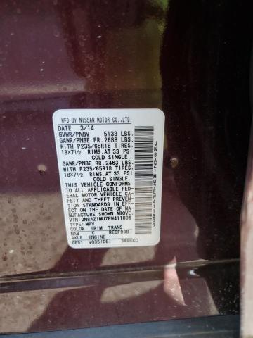 JN8AZ1MU7EW411806 Nissan MURANO S