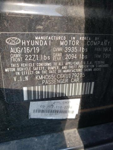 2019 HYUNDAI IONIQ BLUE - KMHC65LC6KU179215