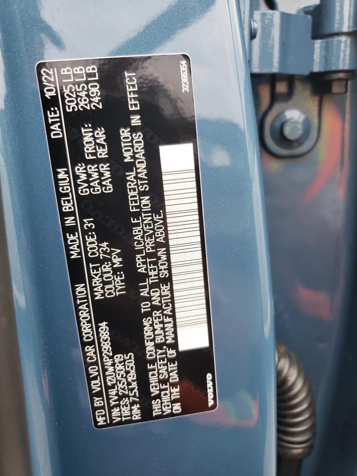 YV4L12UW4P2983894 VOLVO XC40 PLUS 2023
