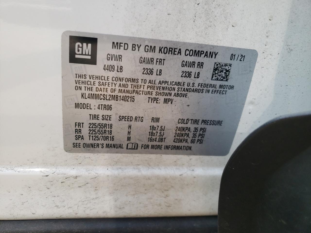 KL4MMCSL2MB140215 2021 Buick Encore Gx Preferred