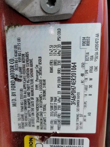 3FA6P0H74ER201064 Ford FUSION SE