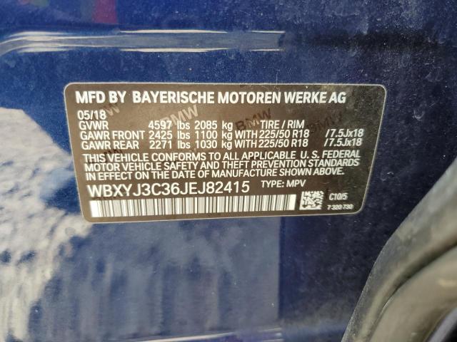 2018 BMW X2 SDRIVE2 WBXYJ3C36JEJ82415