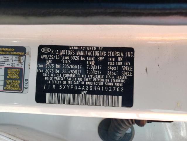 5XYPG4A39HG192762 KIA SORENTO LX
