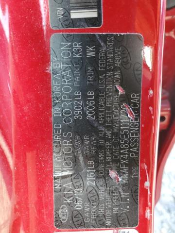 KNAFX4A85E5111720 KIA FORTE EX
