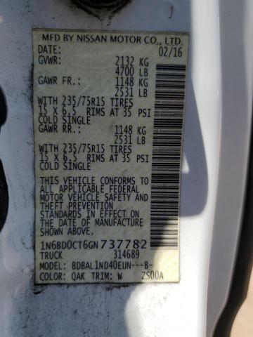 1N6BD0CT6GN737782 Nissan FRONTIER S