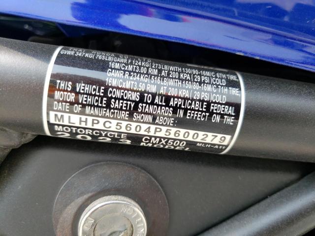 2023 HONDA CMX500 MLHPC5604P5600279