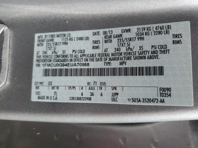 1FMCU0G94EUA70988 Ford ESCAPE SE