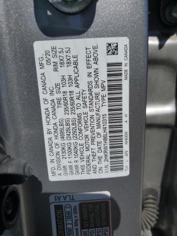 2HKRW1H86LH410315 | 2020 HONDA CR-V EXL