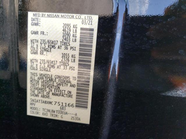 5N1AT3ABXMC751166 Nissan ROGUE S