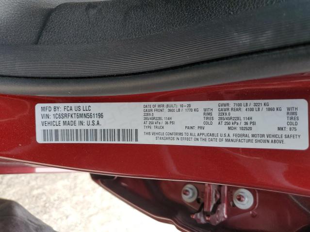 1C6SRFKT6MN561196 RAM 1500 Longhorn
