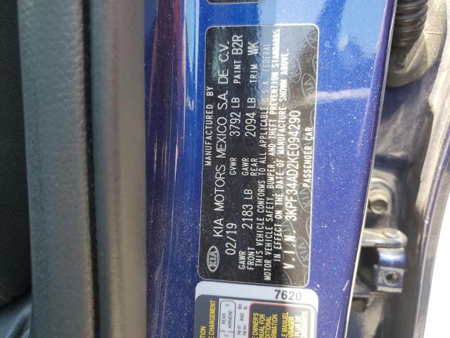 3KPF34AD2KE094290 KIA Forte Gt Line