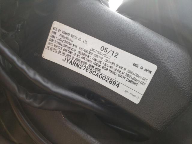 2012 YAMAHA FZ8 N - JYARN27E9CA002894