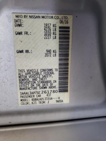 1N4AL3AP7GC261780 Nissan ALTIMA 2.5
