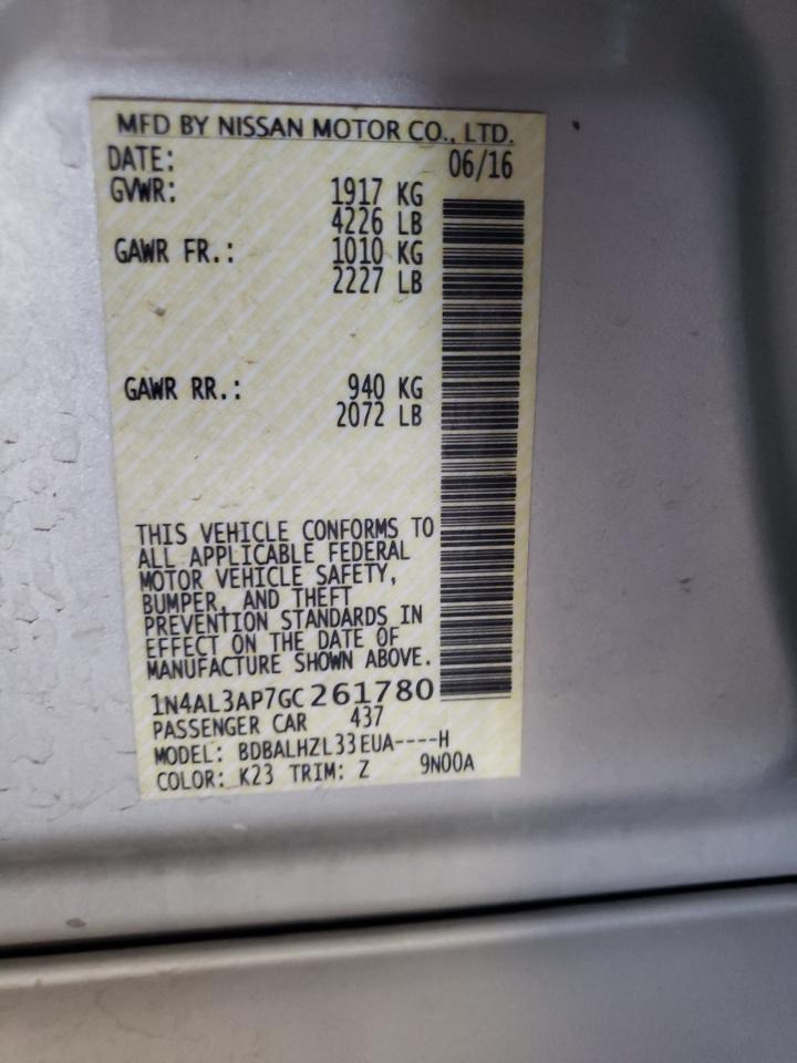 1N4AL3AP7GC261780 NISSAN ALTIMA 2016