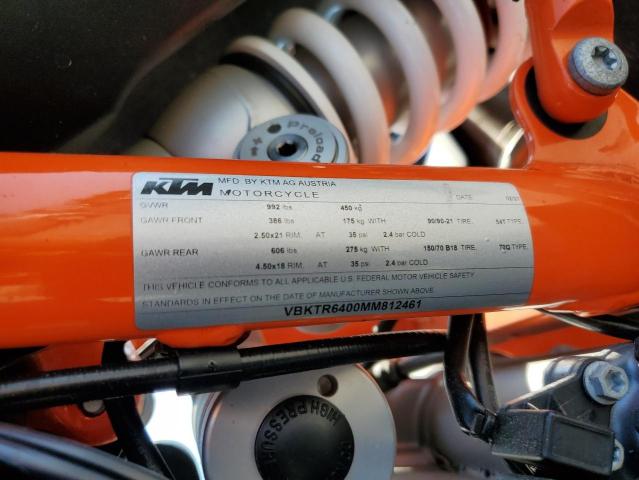 2021 KTM 890 ADVENT - VBKTR6400MM812461