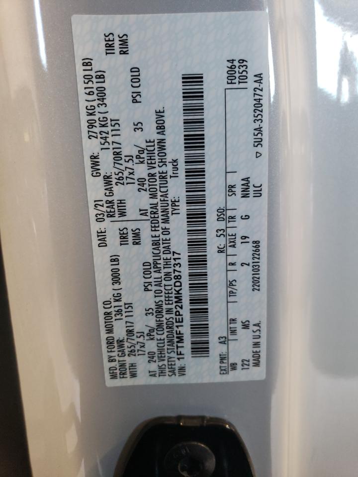 1FTMF1EP2MKD87317 FORD All Models 2021