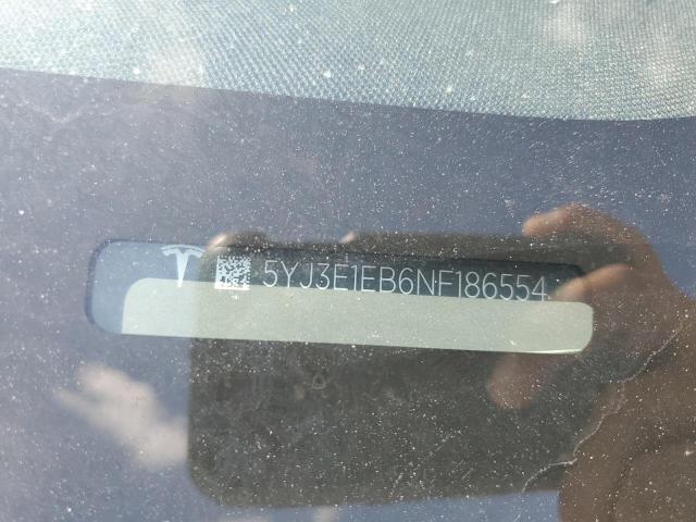 2022 TESLA MODEL 3 AW 5YJ3E1EB6NF186554