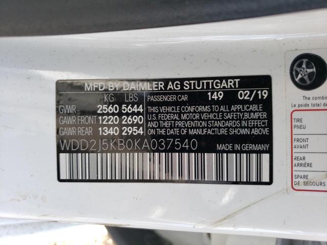 2019 MERCEDES-BENZ CLS 450 4M - WDD2J5KB0KA037540