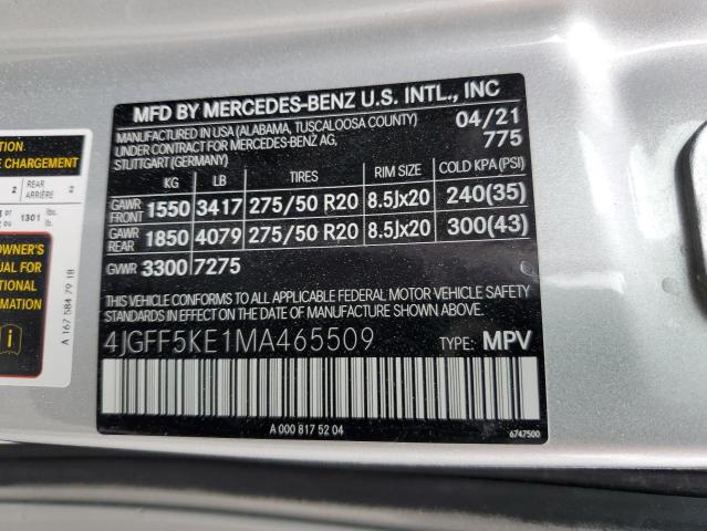 4JGFF5KE1MA465509 Mercedes-Benz GLS-Class GLS 450 4M 13