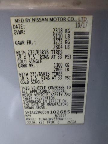 5N1AZ2MG0JN102685 Nissan MURANO S