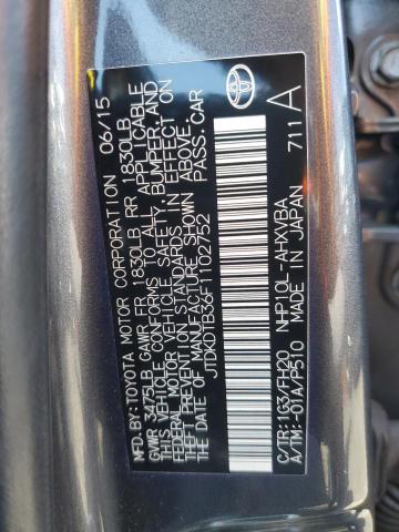 JTDKDTB36F1102752 Toyota PRIUS C