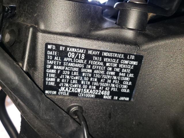 2019 KAWASAKI ZX1000 W - JKAZXCW15KA022488
