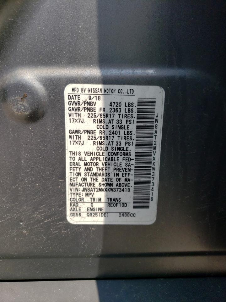 JN8AT2MVXKW373418 NISSAN ROGUE 2019