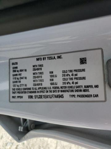5YJ3E1EA1LF744945 Tesla MODEL 3