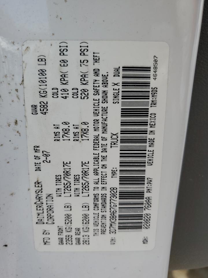 3D7MX38A67G773028 2007 Dodge Ram 3500 St