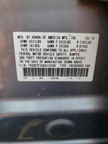 19UDE2F3XGA019399 Acura Ilx Base Watch Plus