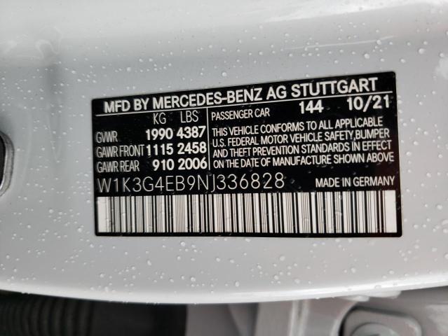 W1K3G4EB9NJ336828 Mercedes-Benz A 220