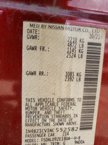 1N4BZ1CV1NC552582 Nissan Leaf Sv Plus