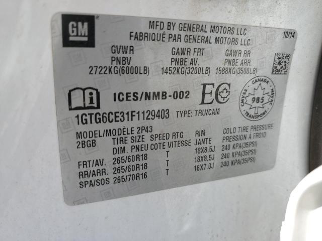 1GTG6CE31F1129403 GMC CANYON SLT