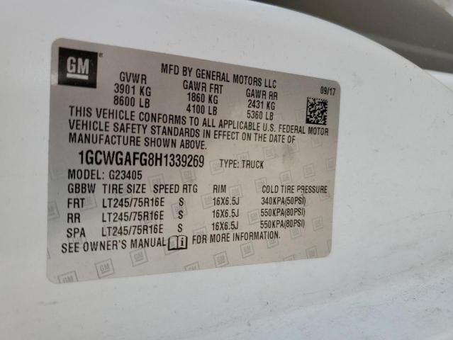 2017 CHEVROLET EXPRESS G2 - 1GCWGAFG8H1339269