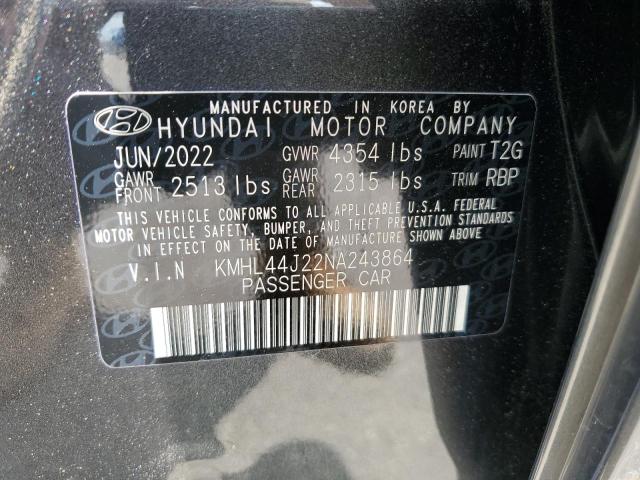 KMHL44J22NA243864 | 2022 HYUNDAI SONATA SEL