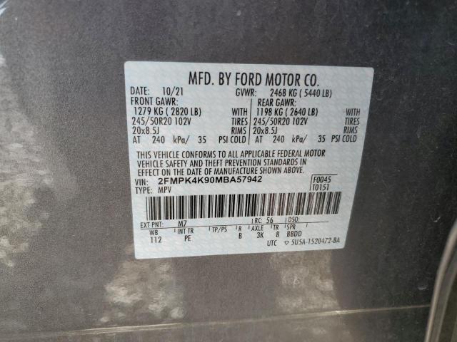 2FMPK4K90MBA57942 Ford Edge Titanium