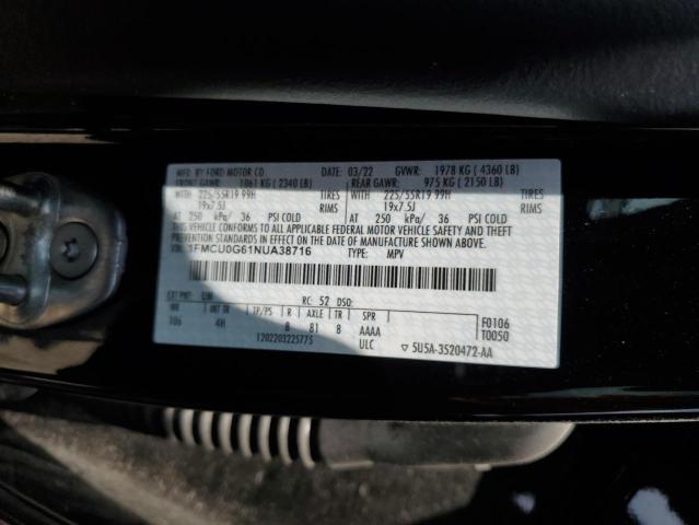 1FMCU0G61NUA38716 2022 FORD ESCAPE, photo no. 12