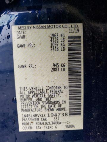 1N4BL4BVXLC194738 Nissan ALTIMA S