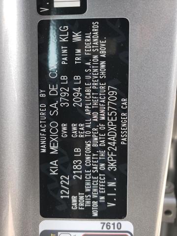 3KPF24ADXPE577097 KIA FORTE LX